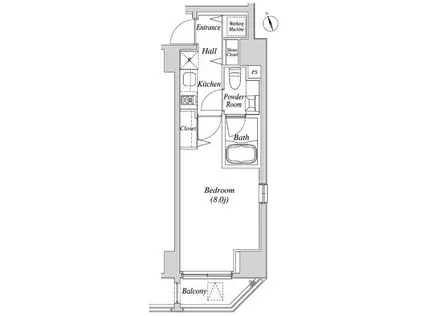 カーサスプレンディッド虎ノ門(1K/14階)の間取り写真