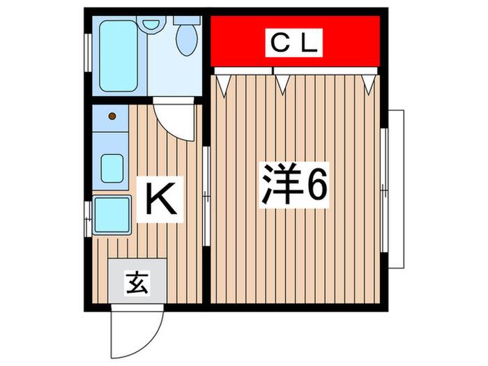 ツインハウス国立(1K/2階)の間取り写真