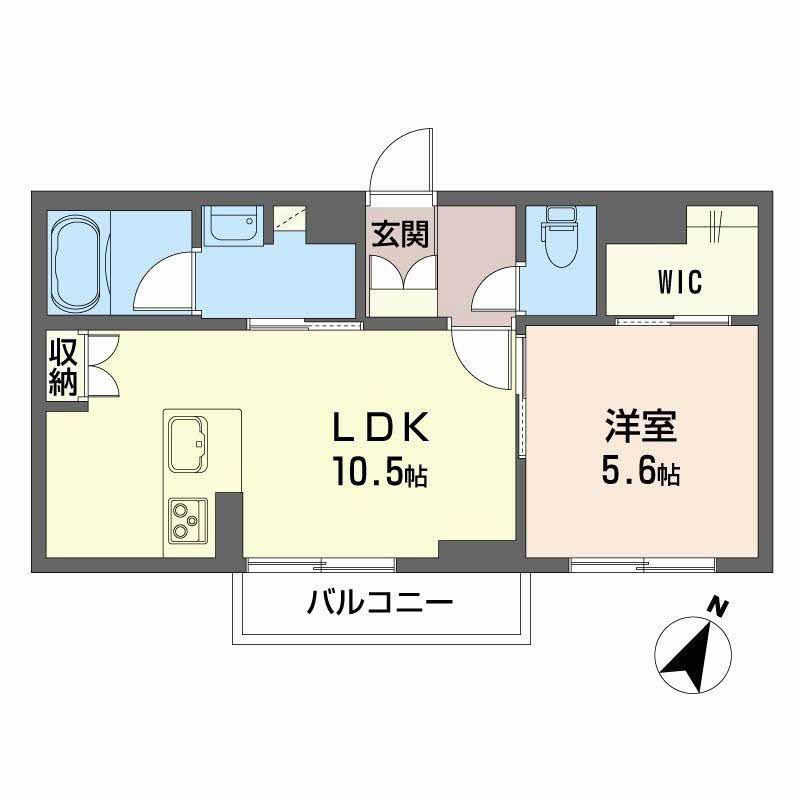 シャーメゾン サリーレ(1LDK/2階)の間取り写真