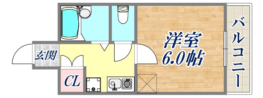 ユニテック21(1K/3階)の間取り写真