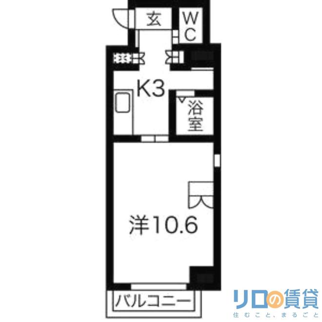 SSK・ノース OSAKA(1K/2階)の間取り写真