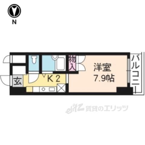 みつまめ京都(1K/3階)の間取り写真