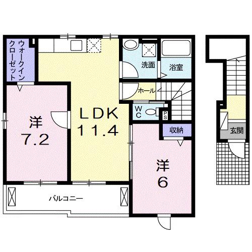 テラ・ソレイユ(2LDK/2階)の間取り写真