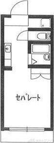 イーズIII(ワンルーム/2階)の間取り写真