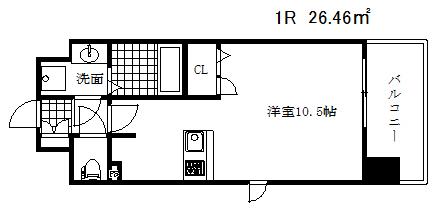 プレサンス神戸アモーレ(1K/6階)の間取り写真
