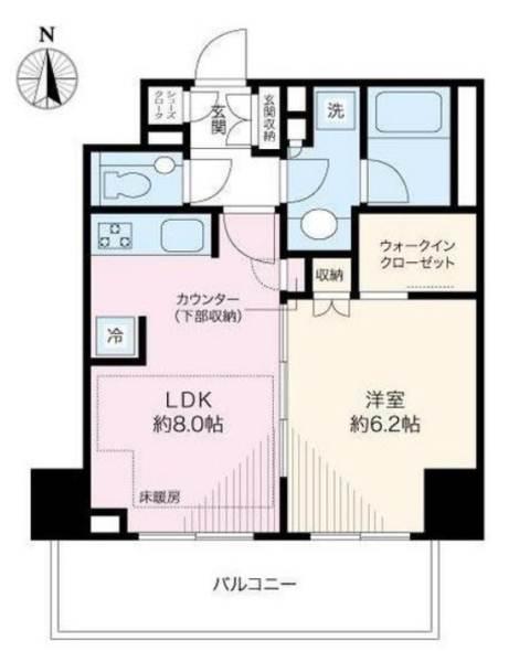 アデニウム東日本橋(1LDK/11階)の間取り写真