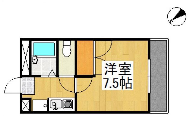 オアシス中島(1K/3階)の間取り写真