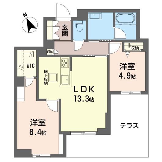 FAM橋本(2LDK/1階)の間取り写真
