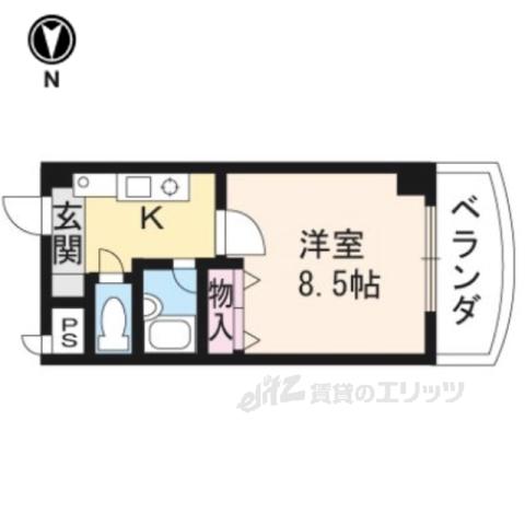 天神川林マンション(1K/3階)の間取り写真