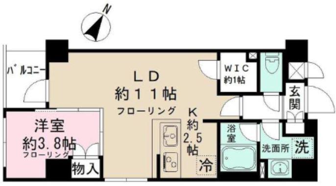 日本橋ROOTS(1LDK/3階)の間取り写真