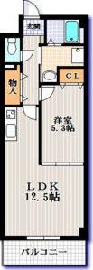 コモド桜山(1LDK/5階)の間取り写真