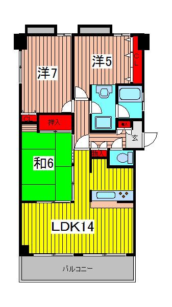 ライツ浦和別所(3LDK/3階)の間取り写真