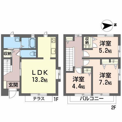 ディアコート・K(3LDK/1階)の間取り写真
