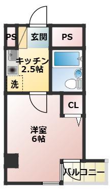 リレント北赤羽(1K/5階)の間取り写真