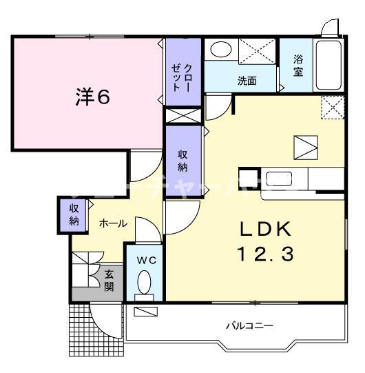 ラッフィナート・パラッツオ(1LDK/1階)の間取り写真