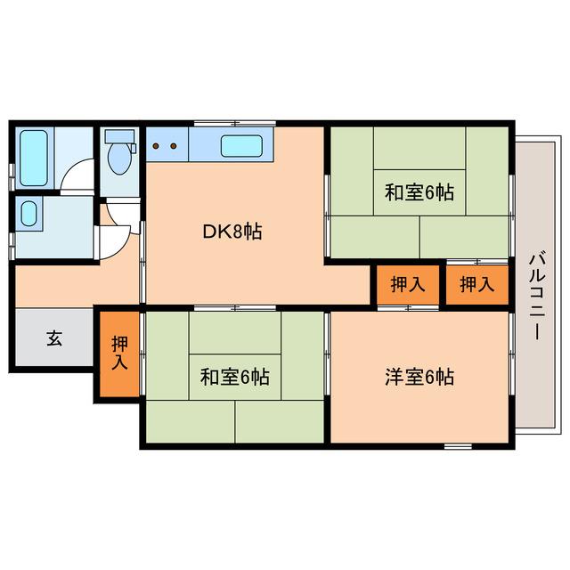 ドエル昭和(3DK/3階)の間取り写真