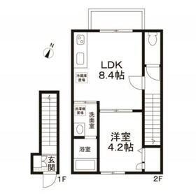 フォンターナII(1LDK/2階)の間取り写真
