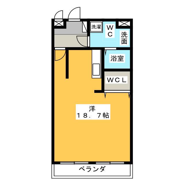 レイクフォレスト(ワンルーム/1階)の間取り写真