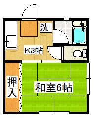 サニーハイツ(1K/1階)の間取り写真