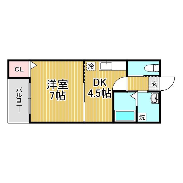 パルディナカダII(1DK/3階)の間取り写真