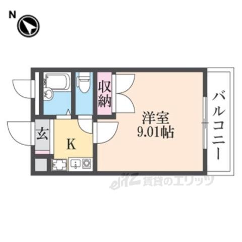 南花屋敷エイティーンハウス(1K/3階)の間取り写真