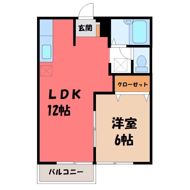 さくらハイツ(1LDK/1階)の間取り写真