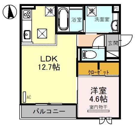 LA MAISON CHICO RICH(1LDK/1階)の間取り写真