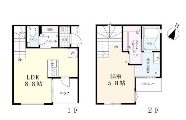 プレミアム北多久(1LDK/1階)の間取り写真
