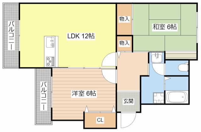 平和マンションI(2LDK/3階)の間取り写真