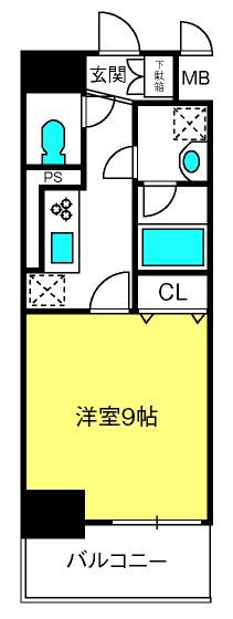 リバシィー浦和常盤(1K/8階)の間取り写真