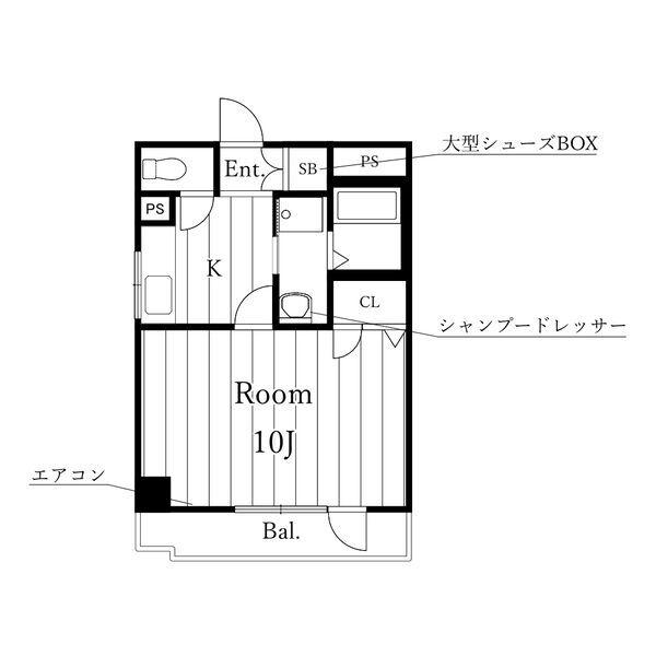 メゾン101(1K/4階)の間取り写真
