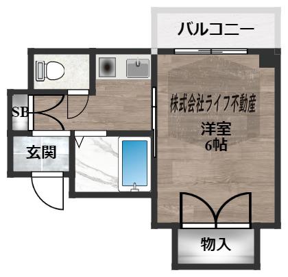 エンゼルハイツ小阪本町(1K/4階)の間取り写真
