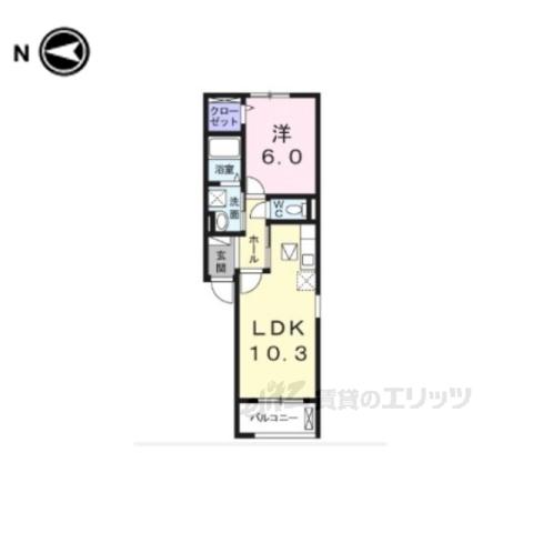 サンリット(1LDK/1階)の間取り写真