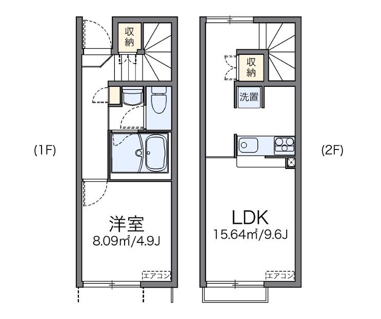 レオネクストあかつき(1LDK/1階)の間取り写真