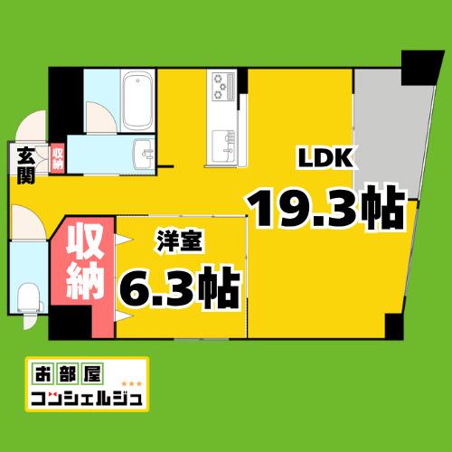プロシード新瑞橋(1LDK/8階)の間取り写真