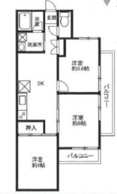 パークサイド壱番館(3DK/4階)の間取り写真