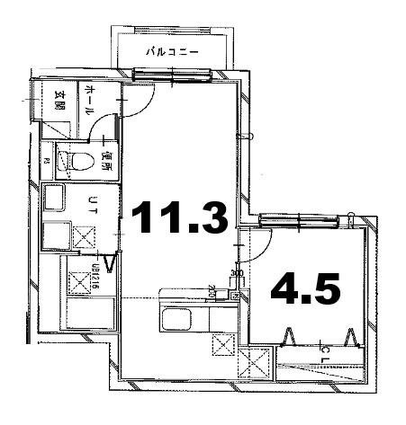 カーサ富士(1LDK/2階)の間取り写真