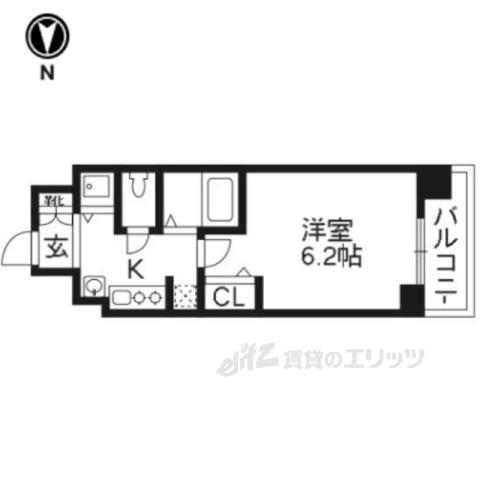 スワンズ京都七条リベルタ(1K/2階)の間取り写真