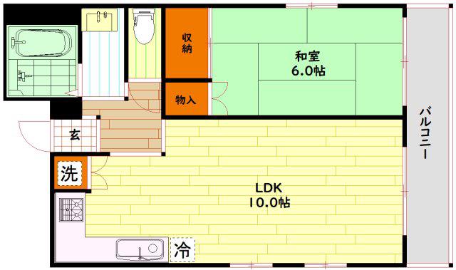 星野ビル(1LDK/5階)の間取り写真