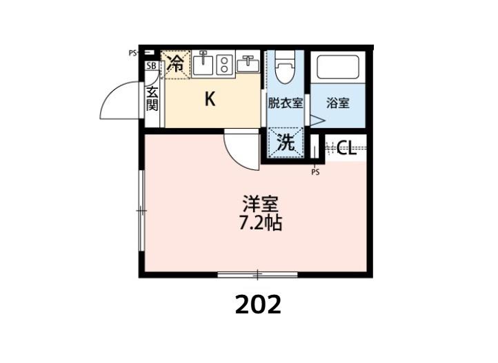 ベステージ貝塚(1K/2階)の間取り写真