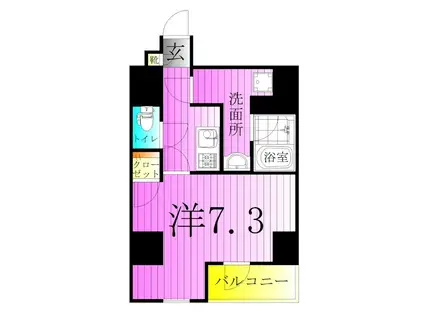 RELUXIA 北千住(1K/5階)の間取り写真