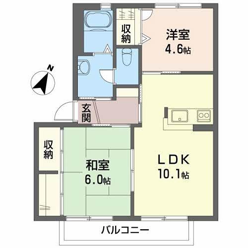 ルミエール(2LDK/1階)の間取り写真