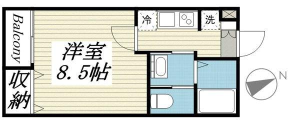 SOLEIL COPAIN(1K/2階)の間取り写真