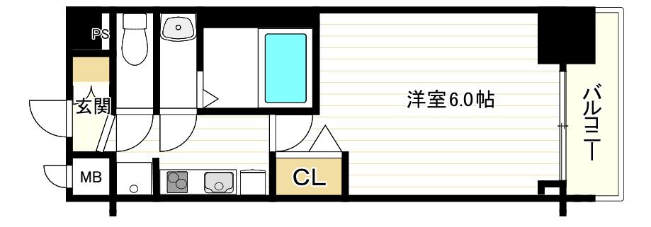 アドバンス大阪フェリーチェ(1K/7階)の間取り写真
