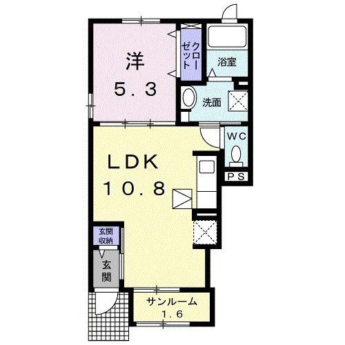 フォレストフレンド(1LDK/1階)の間取り写真
