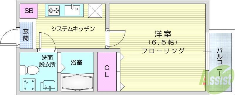 グナーデ・シュテルンⅡ(1K/3階)の間取り写真
