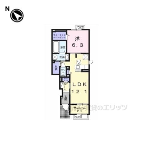 アストラルグレア1(1LDK/1階)の間取り写真