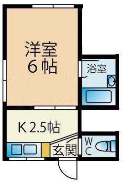 中山荘(1K/2階)の間取り写真