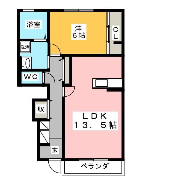 フォレスト(1LDK/1階)の間取り写真