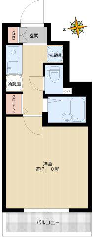エステムプラザ神楽坂ノース RESIDENCE(1K/3階)の間取り写真